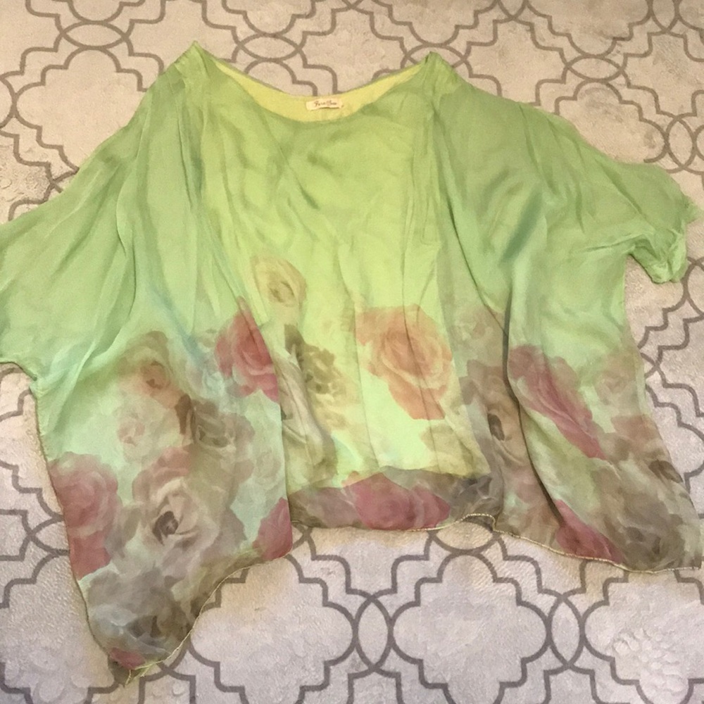 Green chiffon blouse